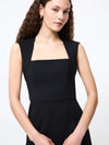 French Connection Whisper Ruth Square Neck Mini Dress in Black