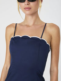 French Connection Alexis Cotton Scallop Mini Dress