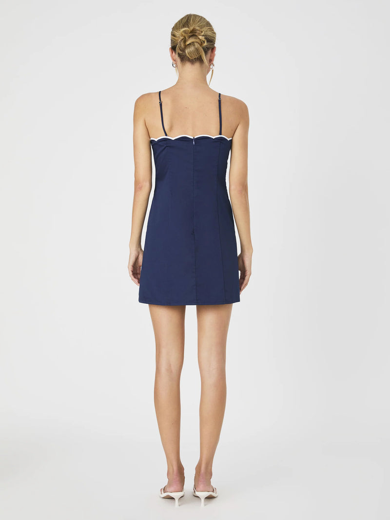 French Connection Alexis Cotton Scallop Mini Dress