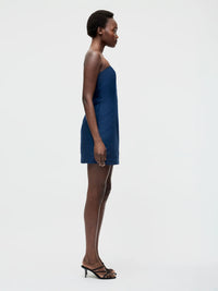 French Connection Birdie Linen Strapless Mini