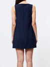 French Connection Whisper Square Neck Shift Dress in Marine