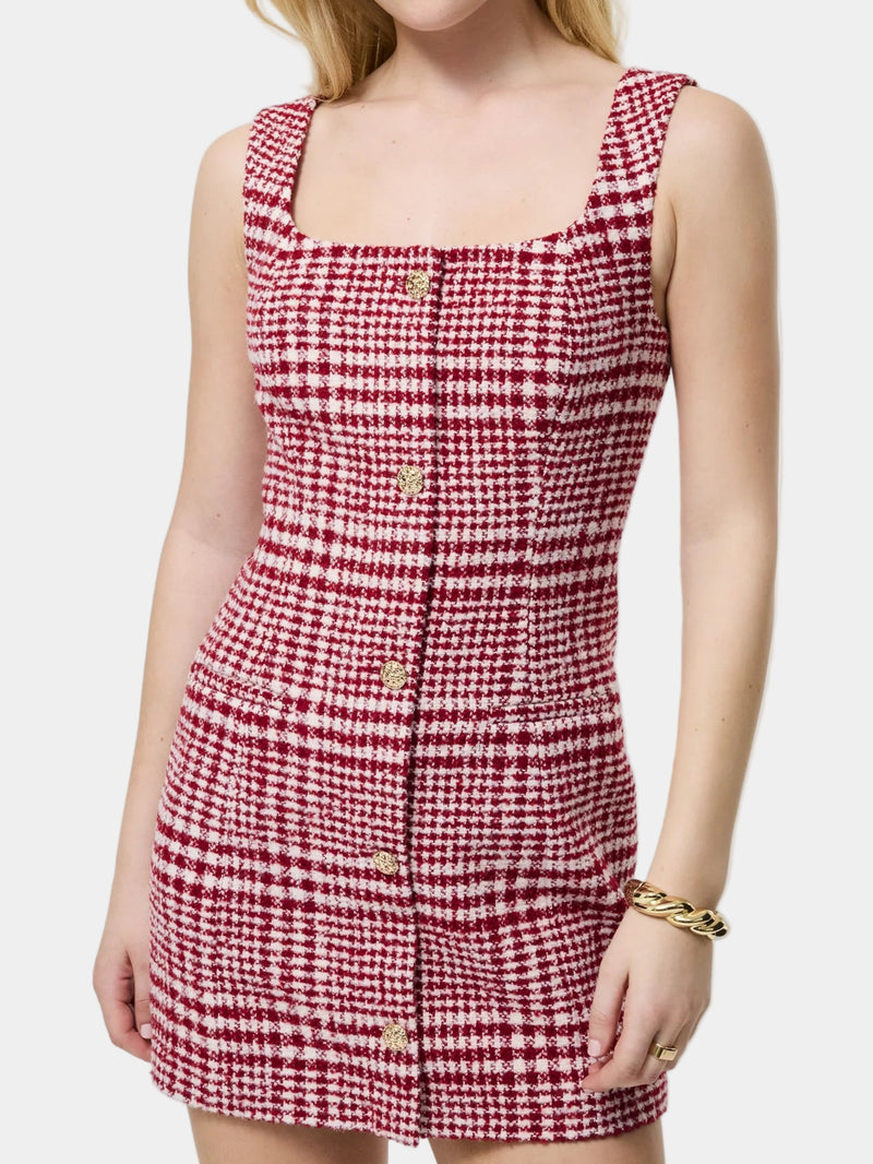 French Connection Alix Square Neck Button Front Mini Dress
