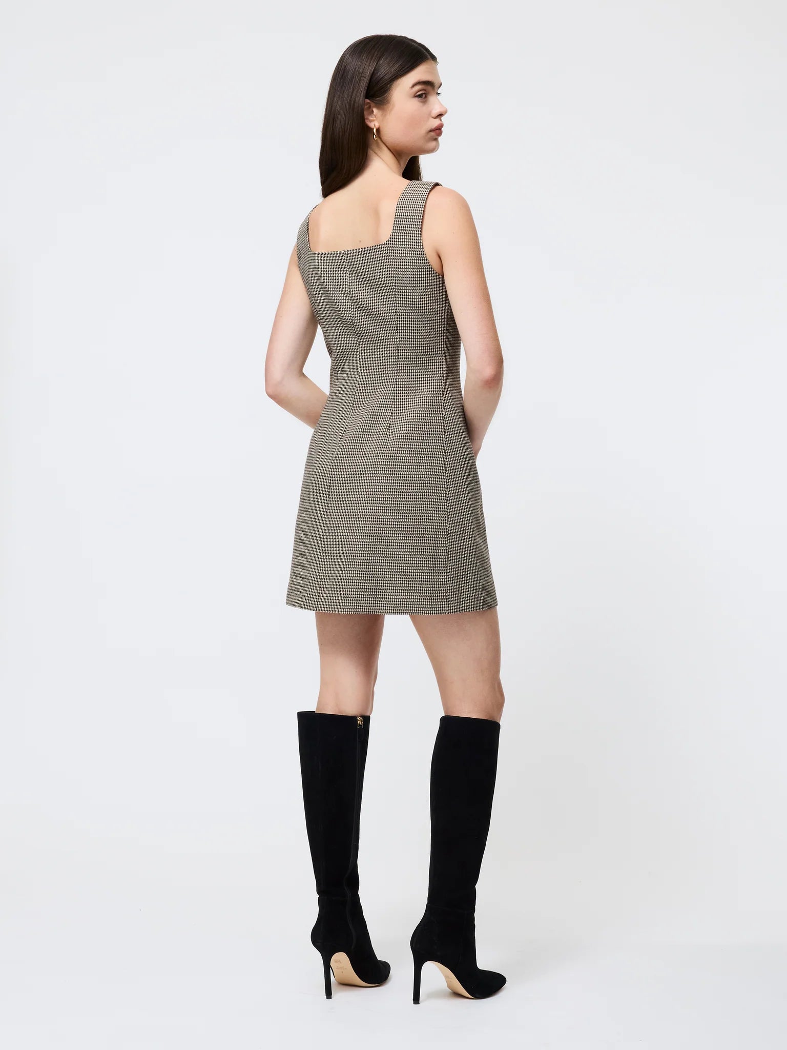 French Connection Houndstooth Wool Mini Dress
