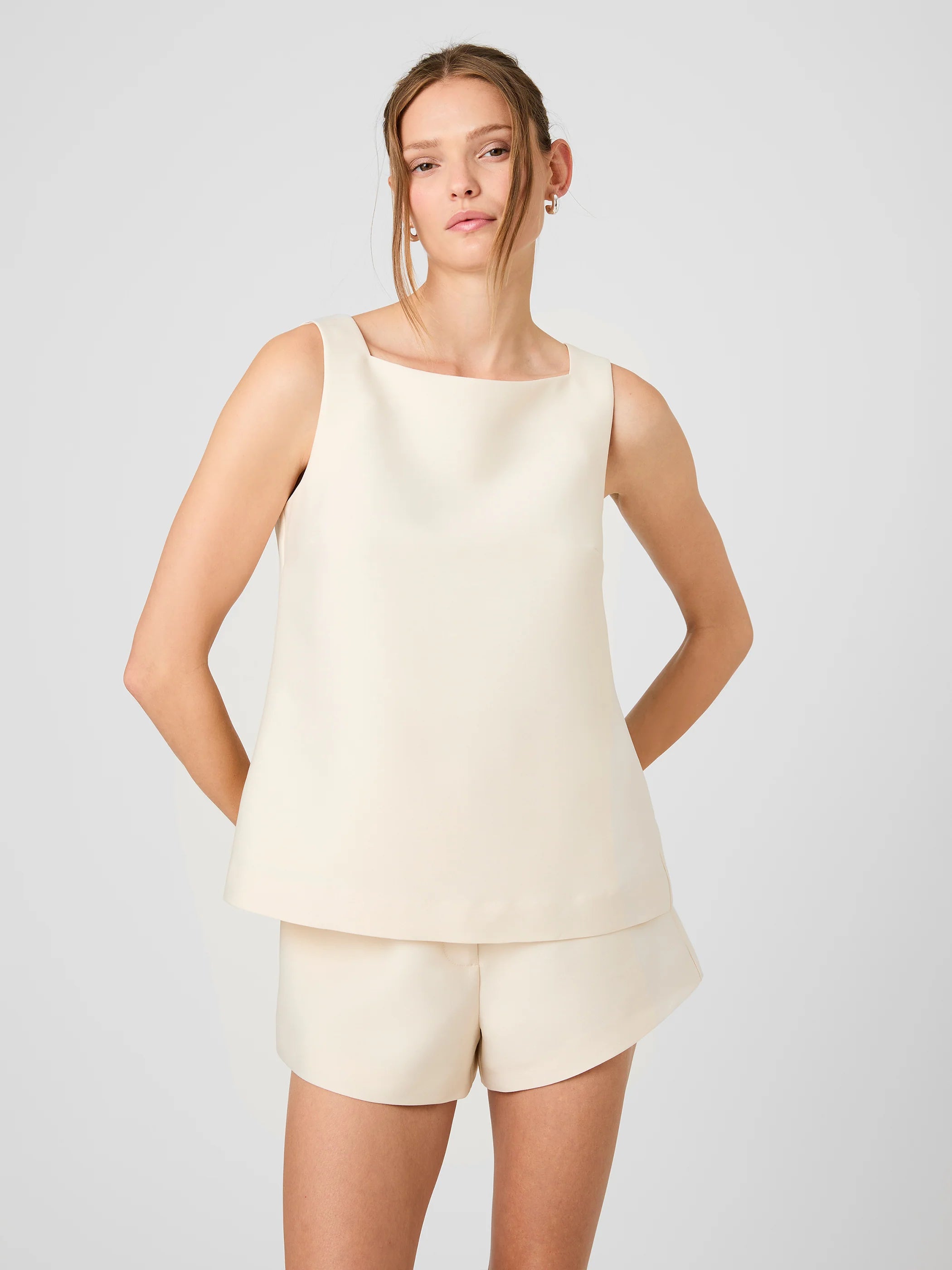 French Connection Structured Taffeta A-Line Top & Relaxed Shorts Set