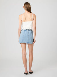 French Connection Lilah Stretch Ruffle Peplum Top in Summer White