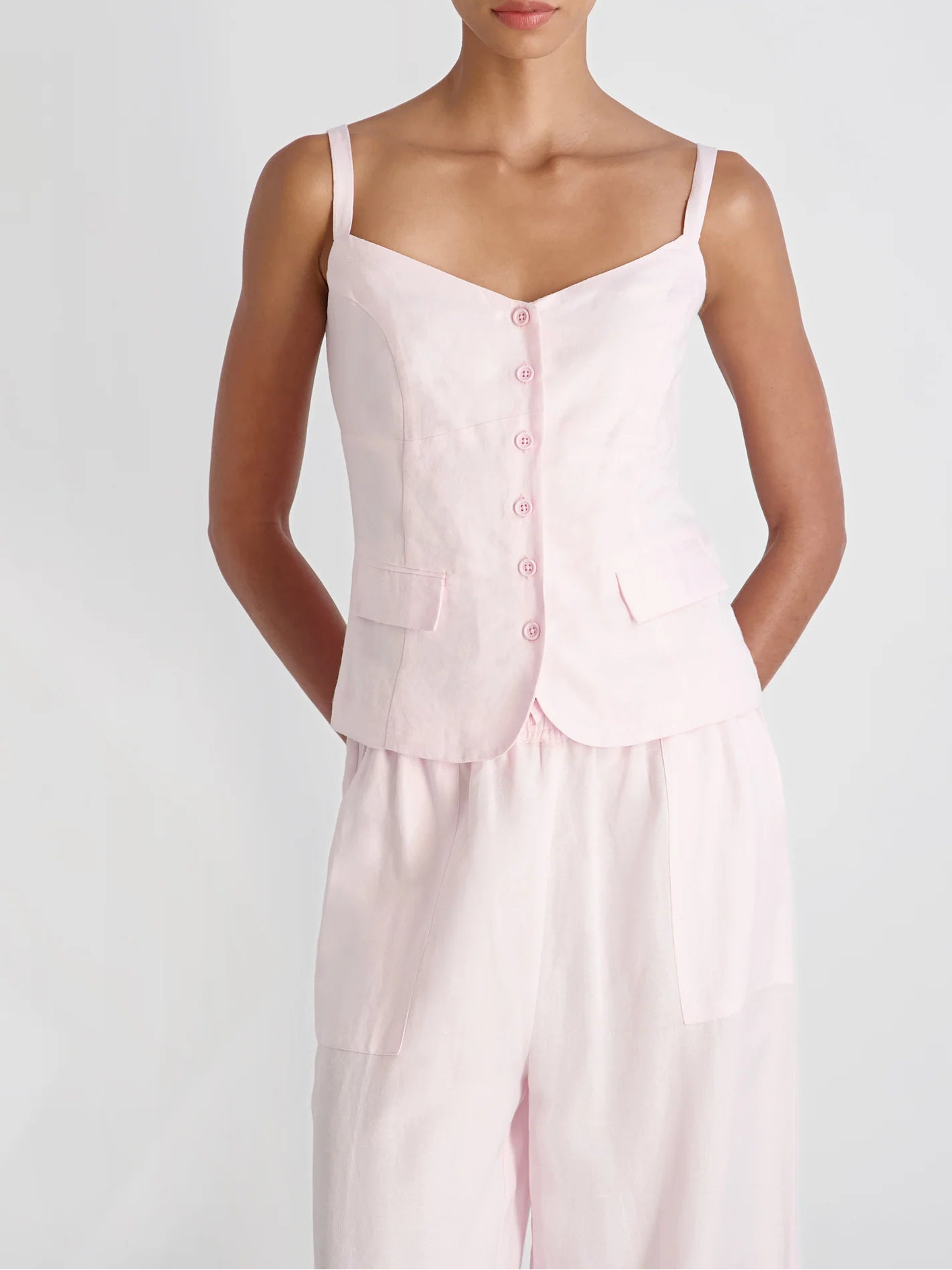 French Connection Cooper Linen Tailored Top