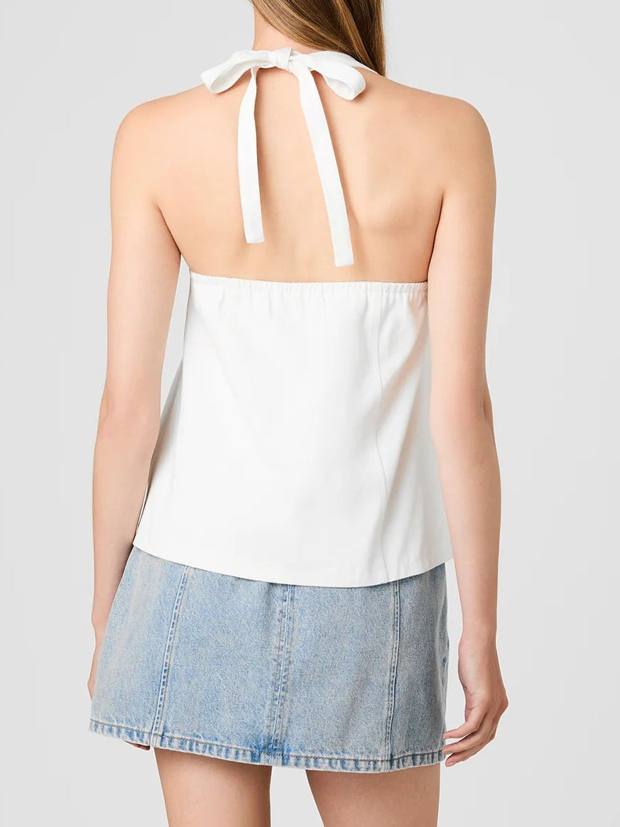 French Connection Keller Cotton Twill Boxy Halter Top