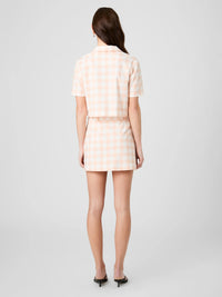 French Connection Aspen Linen Gingham Crop Shirt