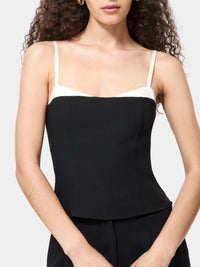 French Connection Azra Twill Corset Strappy Top