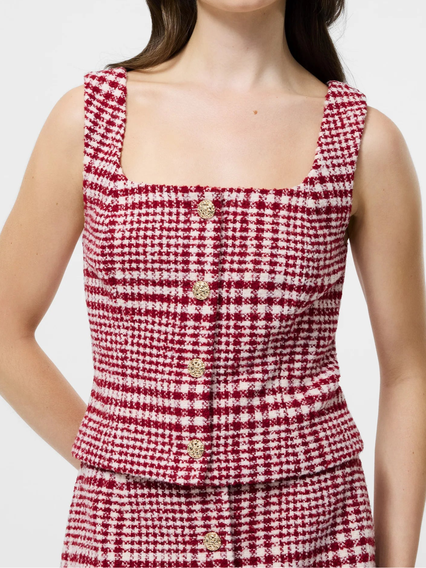 French Connection Riley Square Neck Sleeveless Top