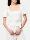 French Connection Sateen Puff Sleeve Top