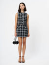 French Connection Windowpane Tweed Crop Top