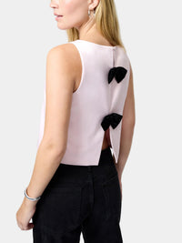 French Connection Carey Combo Velvet Bow Top