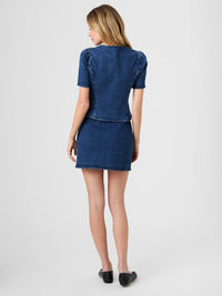 French Connection Delancy Button Top & Denim Mini Skirt Set