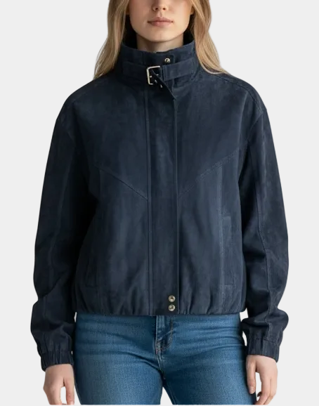 BLANK NYC Midnight Drift Suede Bomber Jacket