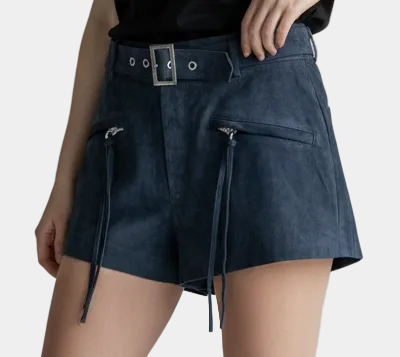 BLANK NYC Midnight Drift Suede Shorts