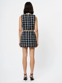French Connection Windowpane Tweed Mini Skirt