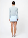 French Connection Textured Boiled Wool Mini Skirt in Iceland Blue