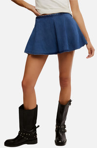 Free People Paradise Found Denim Mini Skort