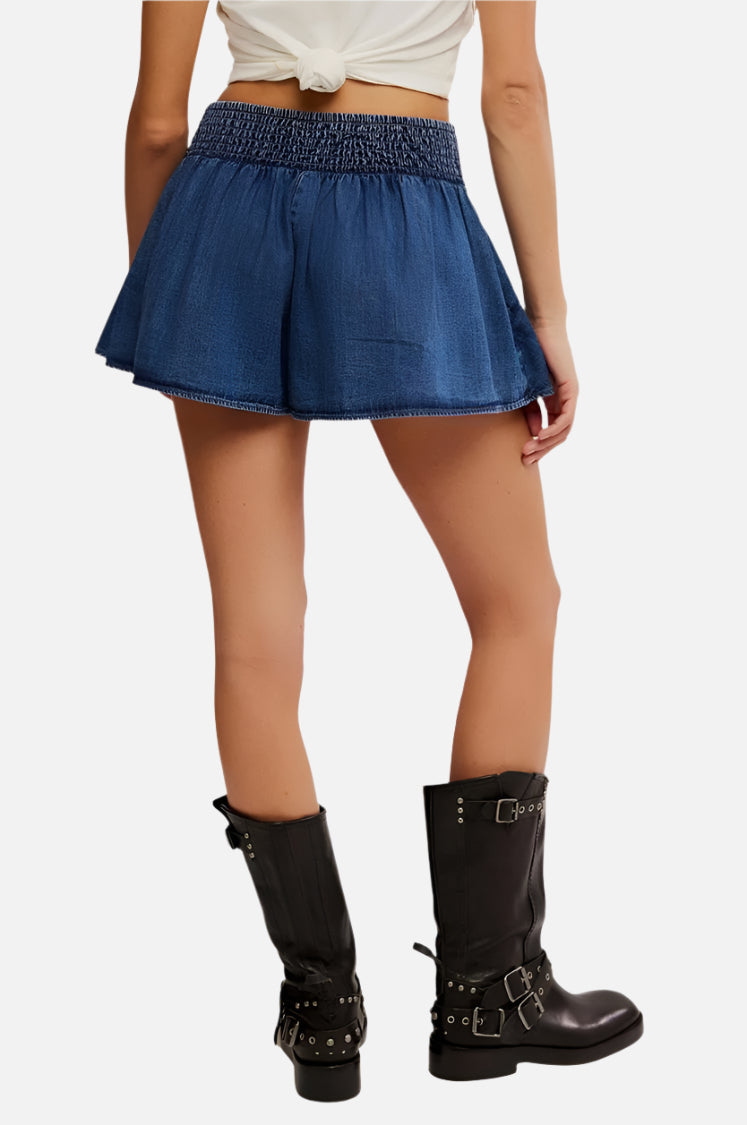 Free People Paradise Found Denim Mini Skort