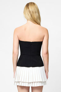 French Connection Azra Strapless Pleat Mini Dress