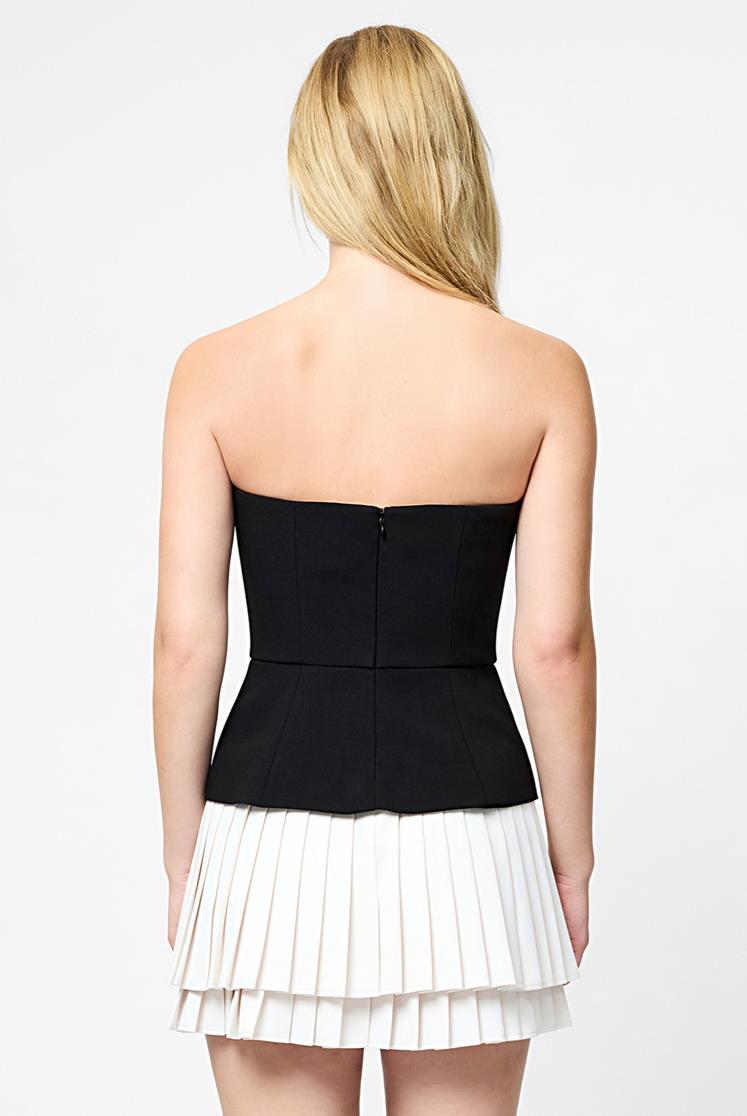 French Connection Azra Strapless Pleat Mini Dress
