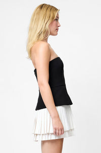 French Connection Azra Strapless Pleat Mini Dress