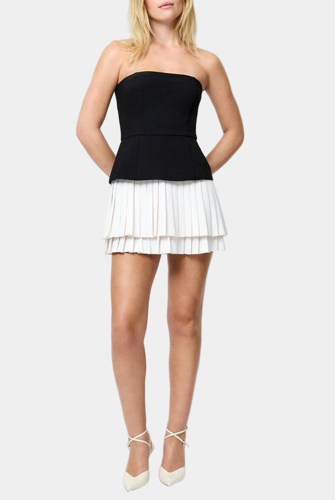 French Connection Azra Strapless Pleat Mini Dress