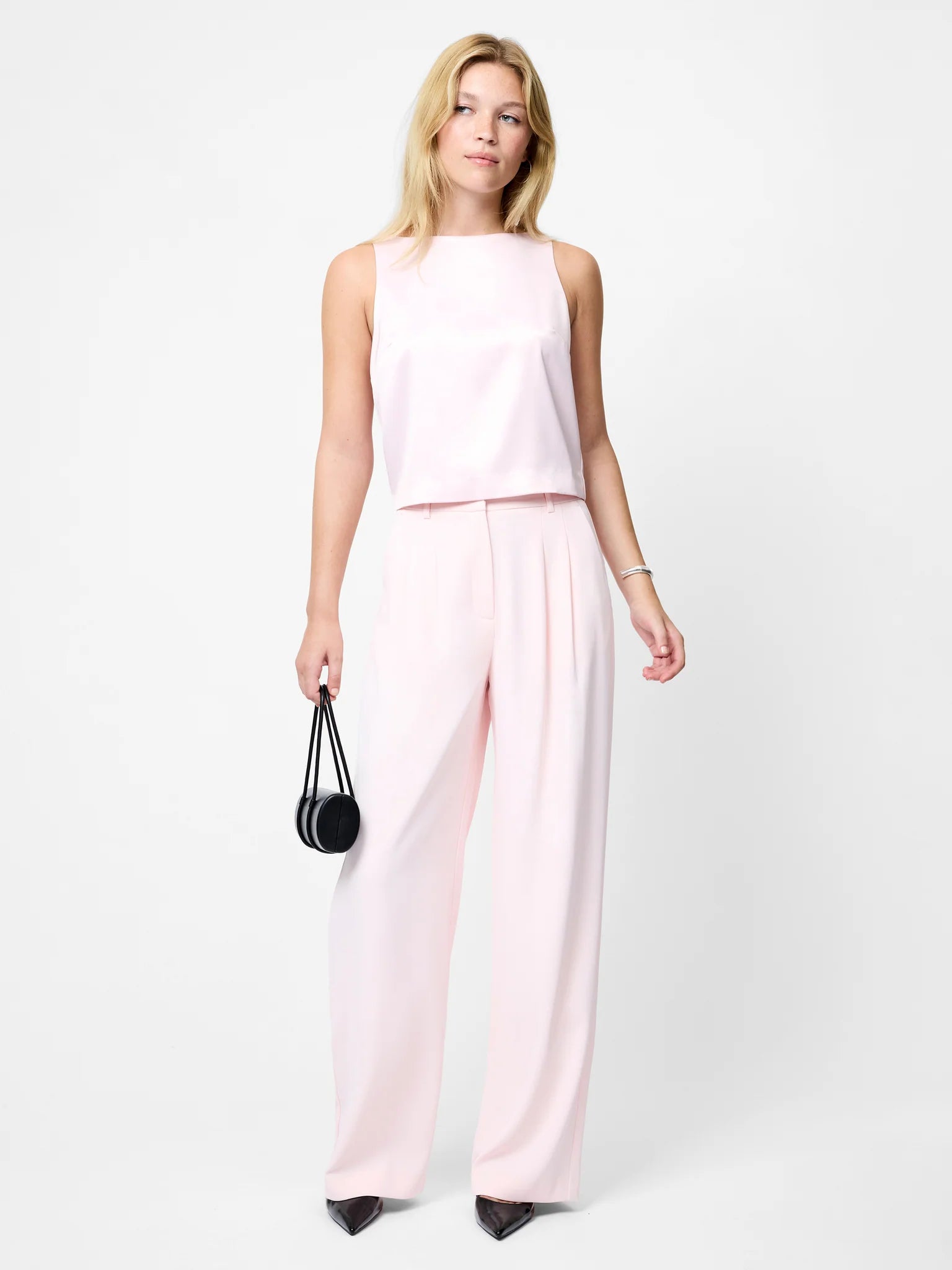 French Connection Carey Combo Velvet Bow Top