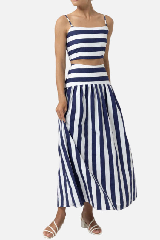 Lusana Oliver Poplin Top and Maxi Skirt Set
