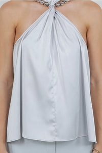 Maya Halter Neck Satin Top