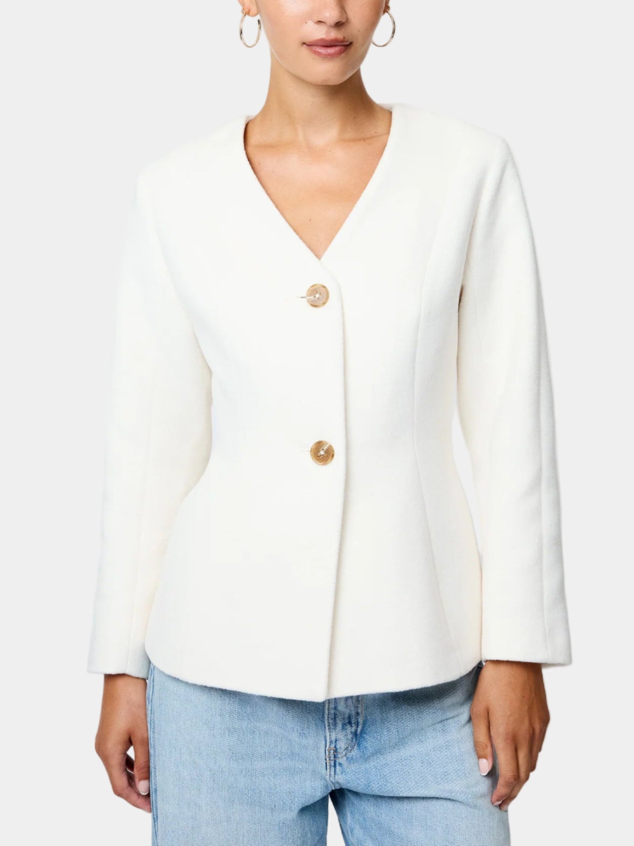 French Connection Textured Boiled Wool Jacket