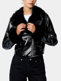 French Connection Camryn Crinkled Moto Jacket