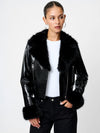 French Connection Camryn Crinkled Moto Jacket