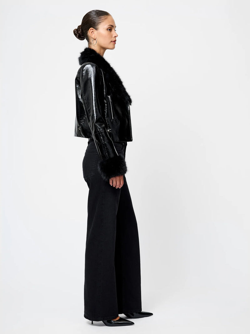 French Connection Camryn Crinkled Moto Jacket