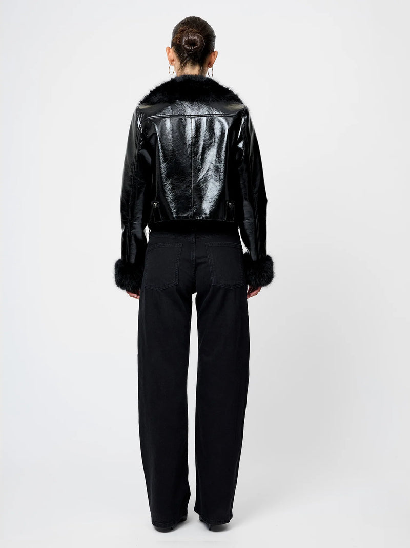 French Connection Camryn Crinkled Moto Jacket