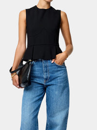 French Connection Cleo Ponte Sleeveless Peplum Top