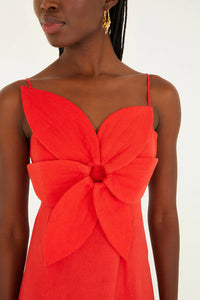 FARM Rio Red Flowers Mini Dress