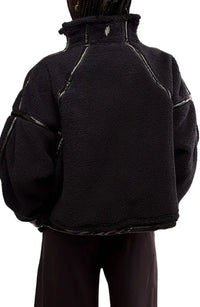 FP Movement Mountain High Shine Half Zip Fleece in Black Combo