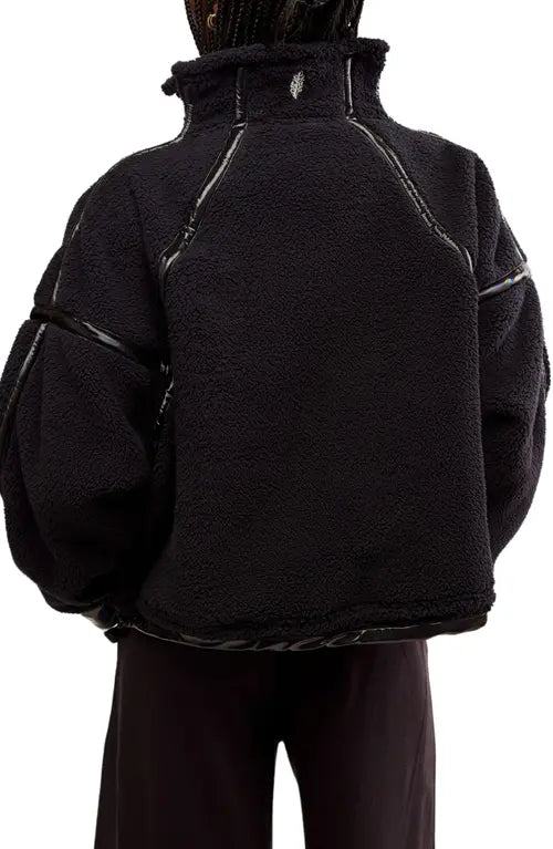 FP Movement Mountain High Shine Half Zip Fleece in Black Combo