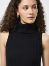 French Connection Turtleneck Tank Sweater in Black