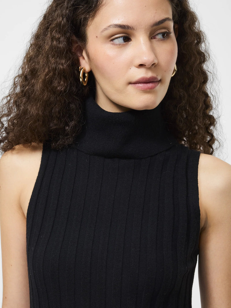 French Connection Turtleneck Tank Sweater in Black