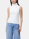 French Connection Turtleneck Tank Sweater in Porcelain Cream