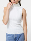 French Connection Turtleneck Tank Sweater in Porcelain Cream
