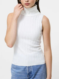 French Connection Turtleneck Tank Sweater in Porcelain Cream