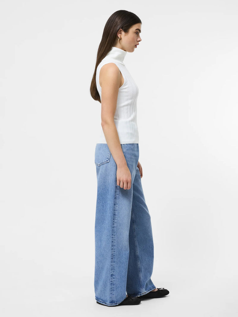 French Connection Turtleneck Tank Sweater in Porcelain Cream