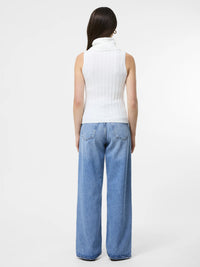 French Connection Turtleneck Tank Sweater in Porcelain Cream