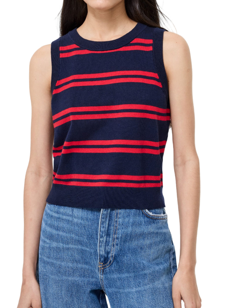 French Connection Padma Fine Knit Striped Vest
