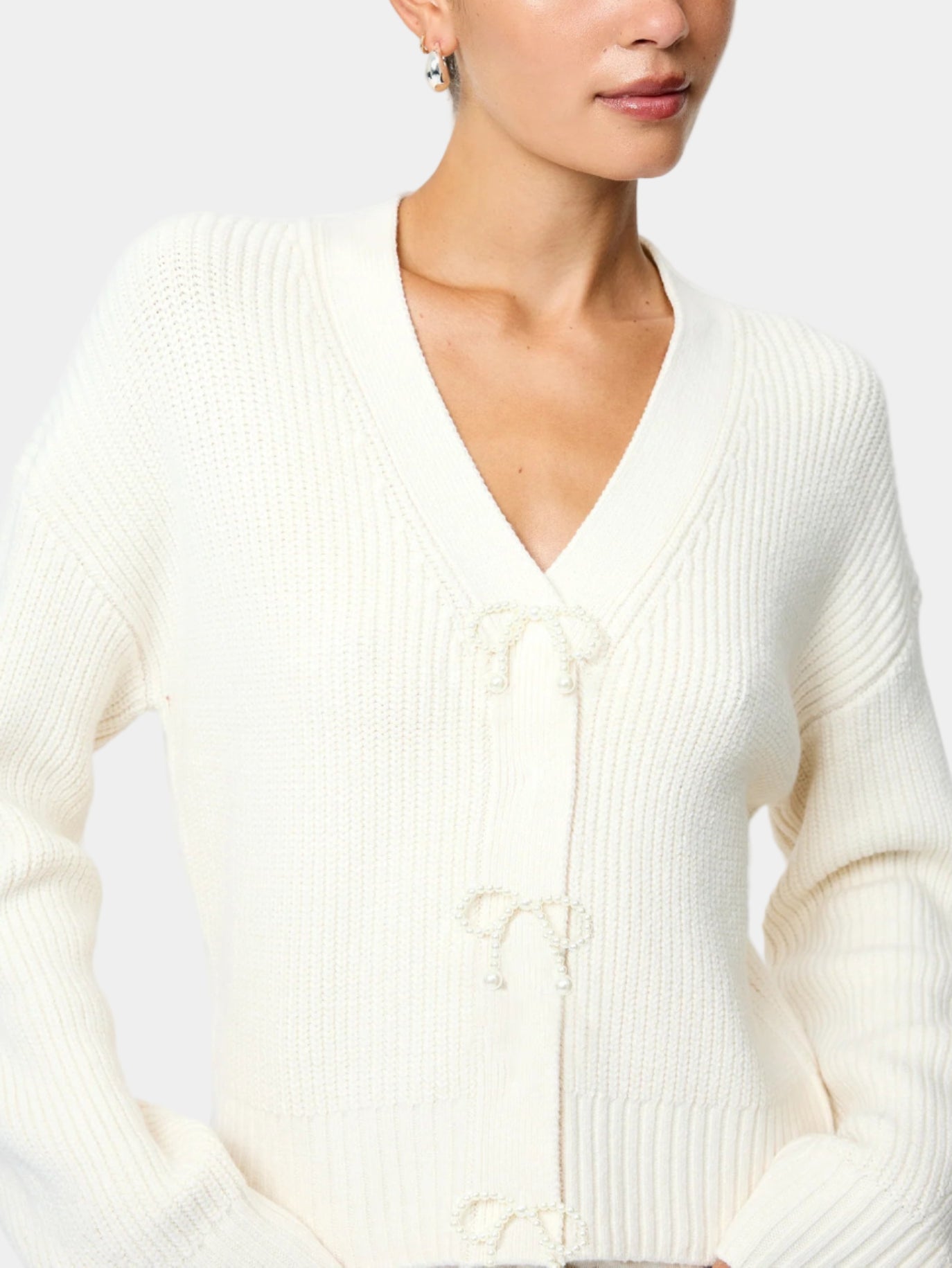 French Connection Babysoft Pearl Bow Sweater
