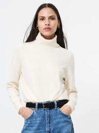 French Connection Babysoft Turtleneck Sweater in Porcelain Cream